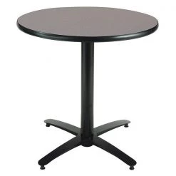 Kfi Round Bistro Table, 42" W, 29" (Cafe Height) H, HPL Top, Graphite Nebula