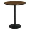 Round KFI 42" Round Breakroom Table with Walnut Top, Round Black Base, Bistro Height, 42 W, 42 L -Kitchen & Dining Furniture Sales Store Z2uu9ukcpIx