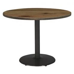 KFI Urban Loft 42" Round Top Breakroom Table, Natural Finish, Round Black Base, Standard Height