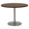 Kfi Round Ped Table, Studio Teak/Silver, 48"Dx29", 29" (Cafe Height) H, HPL Top, Studio Teak -Kitchen & Dining Furniture Sales Store Z2uu9upcpIx 1