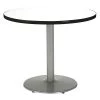 Kfi Round Ped Table, Crisp Linen/Silver, 42"Dx29"H, 29" (Cafe Height) H, HPL Top, Crisp Linen -Kitchen & Dining Furniture Sales Store Z2uu9vhcpIx