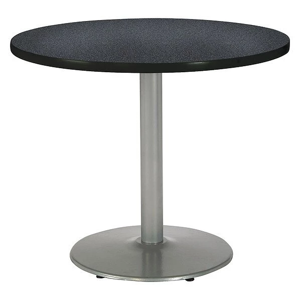 Kfi Round Ped Table, Graph Nebula/Silver, 42"Dx29"H, 29" (Cafe Height) H, HPL Top, Graphite Nebula 3 Kfi Round Ped Table, Graph Nebula/Silver, 42"Dx29"H, 29" (Cafe Height) H, HPL Top, Graphite Nebula