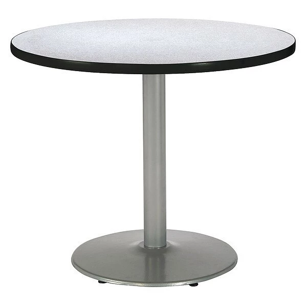 Kfi Round Ped Table, Grey Nebula/Silver, 42"Dx29"H, 29" (Cafe Height) H, HPL Top, Gray Nebula 3 Kfi Round Ped Table, Grey Nebula/Silver, 42"Dx29"H, 29" (Cafe Height) H, HPL Top, Gray Nebula