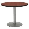 Kfi Round Ped Table, Dark Mahogany/Silver, 42"Dx29"H, 29" (Cafe Height) H, HPL Top, Mahogany -Kitchen & Dining Furniture Sales Store Z2uu9vkcpIx