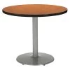 Kfi Round Ped Table, Medium Oak/Silver, 42"Dx29"H, 29" (Cafe Height) H, HPL Top, Medium Oak -Kitchen & Dining Furniture Sales Store Z2uu9vlcpIx