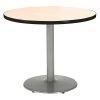 Kfi Round Ped Table, Natural/Silver, 42"Dx29"H, 42" Dia. (Table Top), 22" Dia. (Base), 3" Dia. (Column) W -Kitchen & Dining Furniture Sales Store Z2uu9vmcpIx