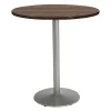 Round KFI Mode 42" Round Top Breakroom Table, Studio Teak Finish, Round Silver Base, Bistro Height -Kitchen & Dining Furniture Sales Store Z2uu9vpcpIx