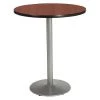 Round KFI Dark Mahogany 42in Breakroom Table with Round Silver Base, Dark Mahogany, 42 W, 42 L -Kitchen & Dining Furniture Sales Store Z2uu9wkcpIx