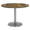 Kfi Round Wood Table, Natural/Silver, 42"Dx29"H, 42" Dia. (Table Top), 22" Dia. (Base) W, Wood Top