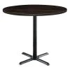Round KFI Urban Loft 42" Round Top Breakroom Table, Espresso Finish, Black X Base, Bistro Height -Kitchen & Dining Furniture Sales Store Z2uu9yhcpIx