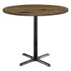 Round KFI Urban Loft 42" Round Top Breakroom Table, Natural Finish, Black X Base, Bistro Height