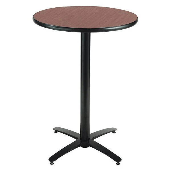 Round KFI 42in Dark Mahogany Breakroom Table with Arched X Base, Commercial Grade, Made in the USA 3 Round KFI 42in Dark Mahogany Breakroom Table with Arched X Base, Commercial Grade, Made in the USA