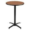 Round KFI 42in Medium Oak Breakroom Table with Arched X Base, Commercial Grade, Made in the USA -Kitchen & Dining Furniture Sales Store Z2uu9zocpIx