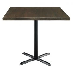 Square KFI Urban Loft 42" Square Vintage Wood Breakroom Table, Espresso, 42 W, 42 L, 36 H, Wood Top