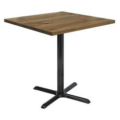 Square KFI Urban Loft 42" Square Vintage Wood Breakroom Table, Natural, 42 W, 42 L, 41 H, Wood Top