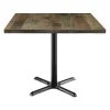 KFI Urban Loft 42" Square Vintage Wood Breakroom Table, Barnwood, 42 W, 42 L, 29 H, Wood Top