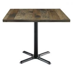 KFI Urban Loft 42" Square Vintage Wood Breakroom Table, Barnwood, 42 W, 42 L, 29 H, Wood Top