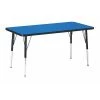 Correll, Inc. Adjustable Height Activity Kids School Table, 24" W, 48" L, 19" to 29" H, Blue