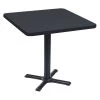 Correll, Inc. Round Café Bistro and Breakroom Pedestal Table, 29" H, High Pressure Laminate Top, Black Granite
