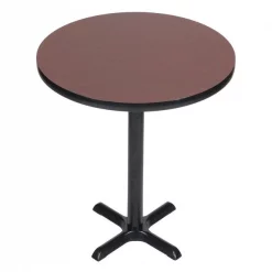 Correll, Inc. Standing Height Café Bistro and Breakroom Pedestal Table, 42" H, High Pressure Laminate Top, Cherry