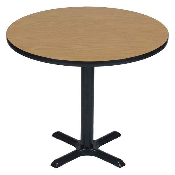 Correll, Inc. Round Café Bistro and Breakroom Pedestal Table, 29" H, High Pressure Laminate Top, Medium Oak 3 Correll, Inc. Round Café Bistro and Breakroom Pedestal Table, 29" H, High Pressure Laminate Top, Medium Oak