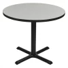 Correll, Inc. Round Café Bistro and Breakroom Pedestal Table, 29" H, High Pressure Laminate Top, Gray Granite