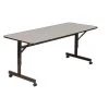 Correll, Inc. Deluxe Adjustable Height Flip Top Training Table, 24" W, 60" L, Melamine Laminate Top, Walnut