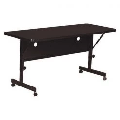 Correll, Inc. Deluxe Adjustable Height Flip Top Training Table, 24" W, 60" L, High Pressure Laminate Top