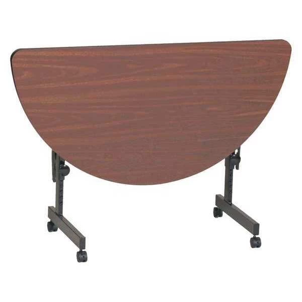 Correll, Inc. Deluxe Adjustable Height Flip Top Training Table, 24" W, 48" L, High Pressure Laminate Top, Walnut 3 Correll, Inc. Deluxe Adjustable Height Flip Top Training Table, 24" W, 48" L, High Pressure Laminate Top, Walnut