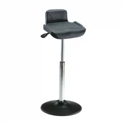 Milagon Sit/Stand Stool with Backrest, Height 26" to 34"Black