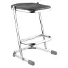 National Public Seating Square Stool, Height Range 24", Blowmolded Plastic Black