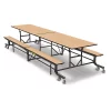 Palmer Hamilton Rectangle Folding Bench Table, 145 in W, 29 in H, Fusion Maple