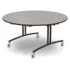 Palmer Hamilton Round Flip Top Table, 60 in W, 30 in H, Gray Glace