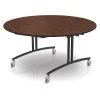 Palmer Hamilton Round Flip Top Table, 60 in W, 30 in H, Montana Walnut -Kitchen & Dining Furniture Sales Store Z3oEBupcpEx
