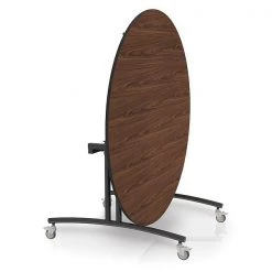 Palmer Hamilton Round Flip Top Table, 60 in W, 30 in H, Montana Walnut -Kitchen & Dining Furniture Sales Store Z3oEBupcpEx