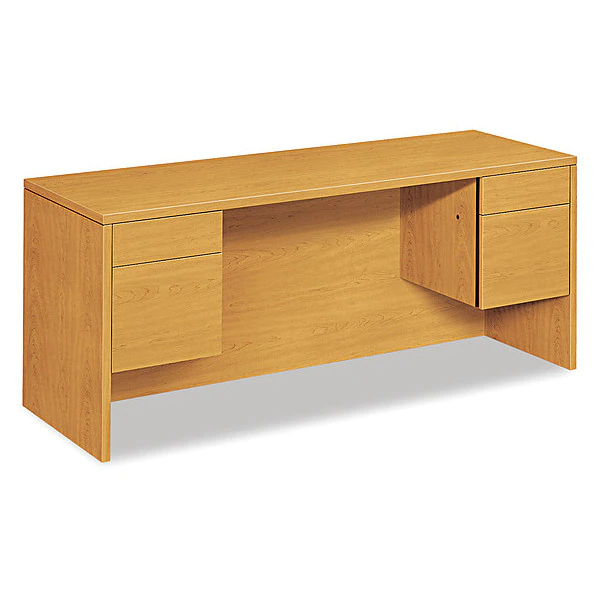 Hon Kneespace Credenza With 3/4-Height Pedestals, 72w x 24d, Harvest 3 Hon Kneespace Credenza With 3/4-Height Pedestals, 72w x 24d, Harvest