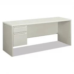 Hon Single Pedestal Credenza, 72w x 24d x 29 1/2h, Left, Silver/Gray