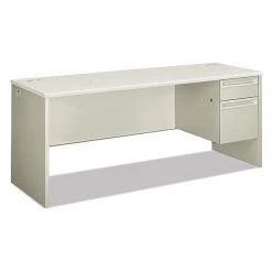 Hon Single Pedestal Credenza, 72w x 24d x 29.5h, Right, Silver/Gray