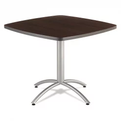 Iceberg Square Coffee Table, 36" W, 36" L, 30" H, Walnut Top, Melamine Laminate