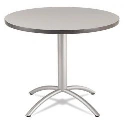 Iceberg Round Coffee Table, 30" H, Gray Top, Melamine Laminate