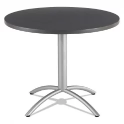 Iceberg Round Coffee Table, 30" H, Graphite Granite Top, Melamine Laminate