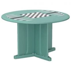 Round Endurance Table 48" Round Aqua Game Top, 48 in W, 48 in L, 29 in H