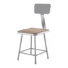 National Public Seating Square Stool with Backrest, Height 18"Gray
