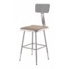 National Public Seating Square Stool with Backrest, Height 19" to 27"Gray