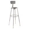 National Public Seating Round Stool with Backrest, Height 31" to 39"Gray -Kitchen & Dining Furniture Sales Store Z5 Kryfo5oy