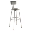 National Public Seating Round Stool with Backrest, Height 25" to 33"Gray -Kitchen & Dining Furniture Sales Store Z61ypwfo5oy