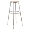 National Public Seating Round Stool, Height Range 31" to 39", Masonite Board Gray