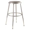 National Public Seating Round Stool, Height Range 19" to 27", Vinyl Gray