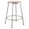 National Public Seating Round Stool, Height Range 24", Masonite Board Gray