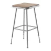 National Public Seating Square Stool, Height Range 25" to 33", Masonite Board Gray -Kitchen & Dining Furniture Sales Store Z6Fru fo9oy